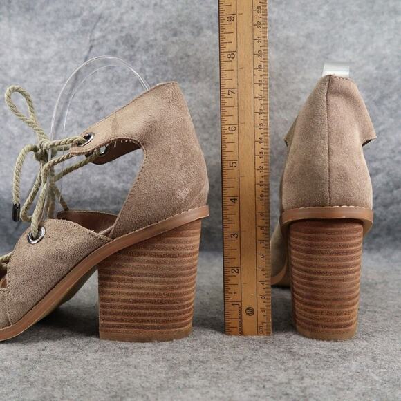 Steve Madden Shoes Womens 9.5 Sandal Block Heel Leather Lace Up Fashion Open Toe - Picture 5 of 14